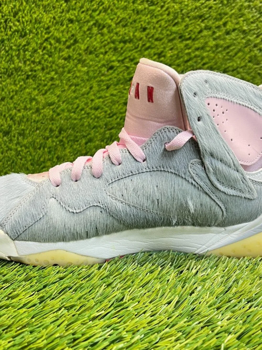Nike Air Jordan 7 Retro Mens Size 9.5 Gray Pink White Basketball‎ Shoes Sneakers